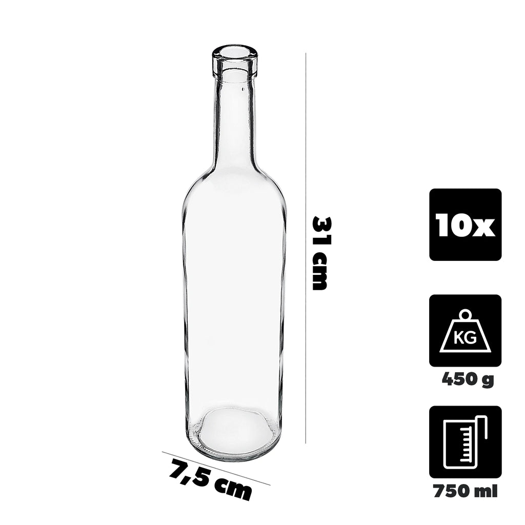 Bottiglia trasparente 750ml(10pz)