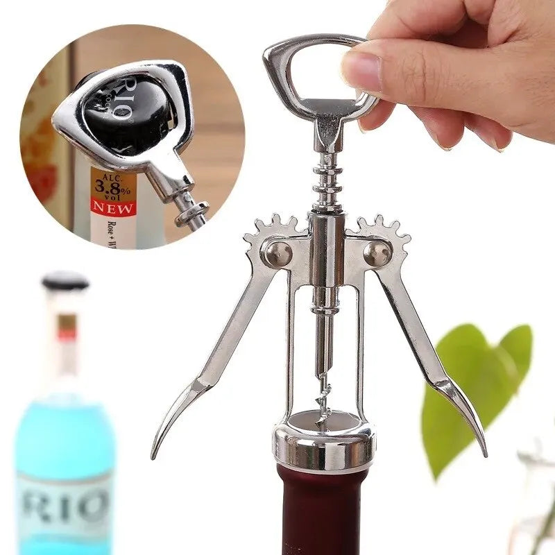 Apribottiglie Multifunzione in Acciaio Inox — per Vino, Birra e Conserve