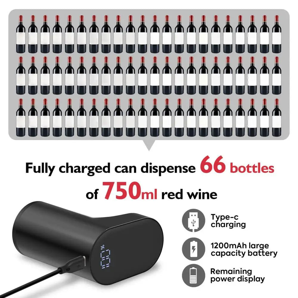 Elektrischer Dekanter für Wein und Whisky — Automatischer USB-Aerator mit 3 Korken