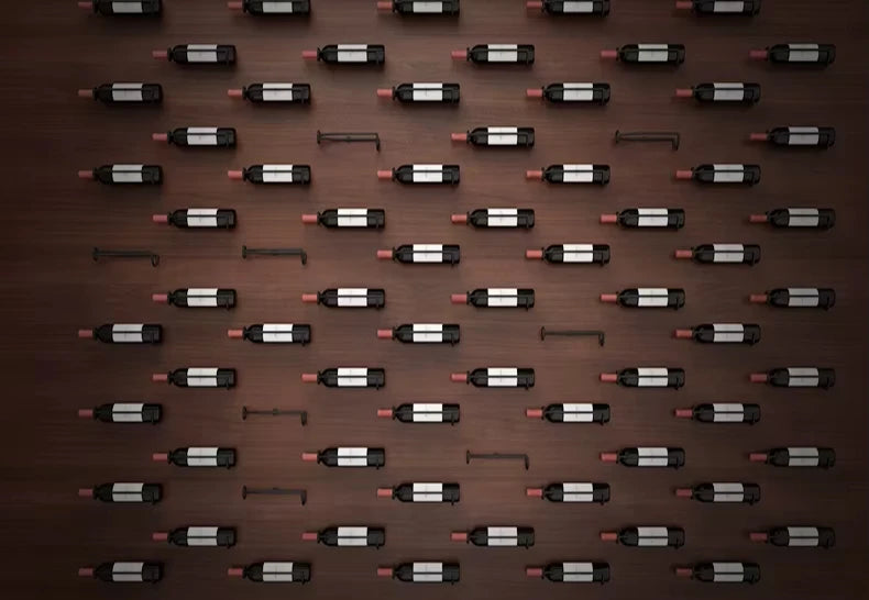 Portabottiglie da Parete in Metallo — Espositore Murale Moderno per Vino