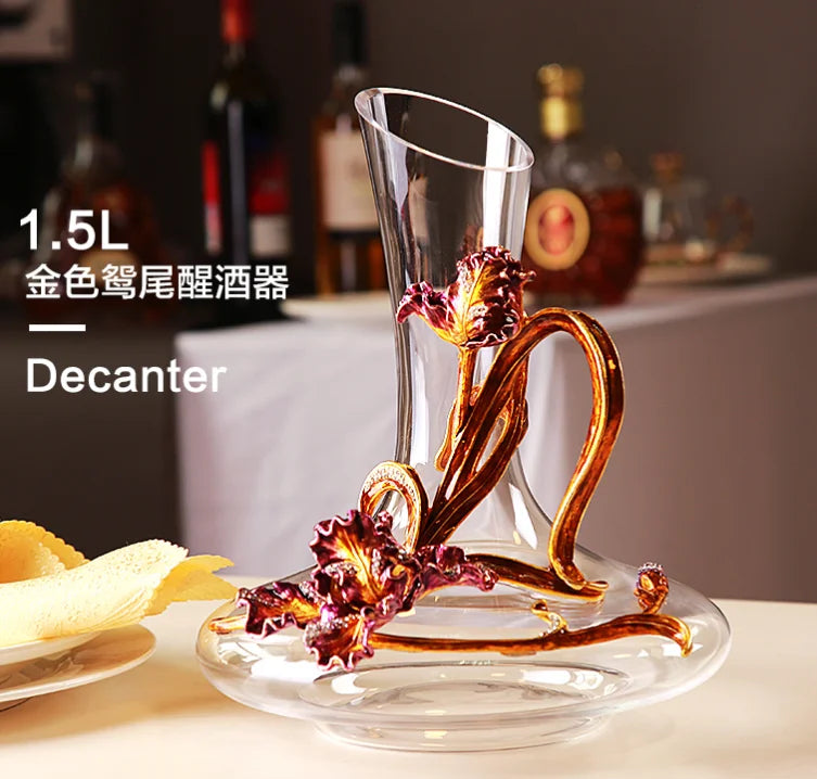 Set da Bar Decanter e Calici Smalto Dipinto a Mano – Certificato CIQ