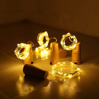 Luci LED a Tappo per Bottiglie di Vino – Set da 10 pz, Luce Stellata Decorativa