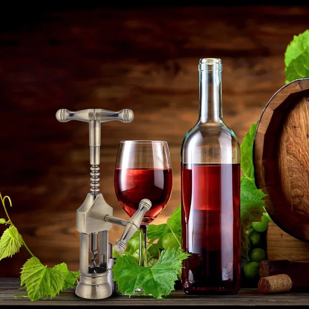 Apribottiglie Retrò in Acciaio Inox — Cavatappi Vintage per Bottiglie di Vino