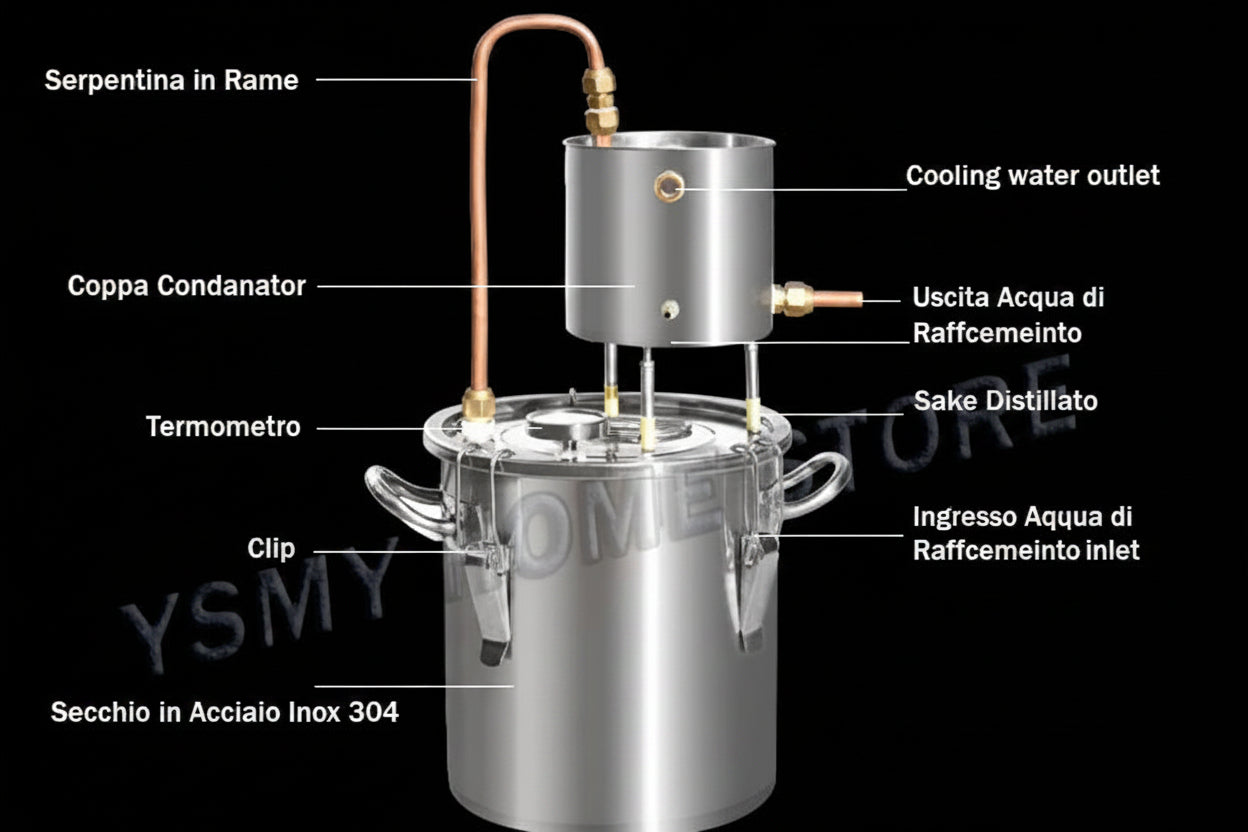 Distillatore in Rame per Idrolati e Distillati – 12L / 20L