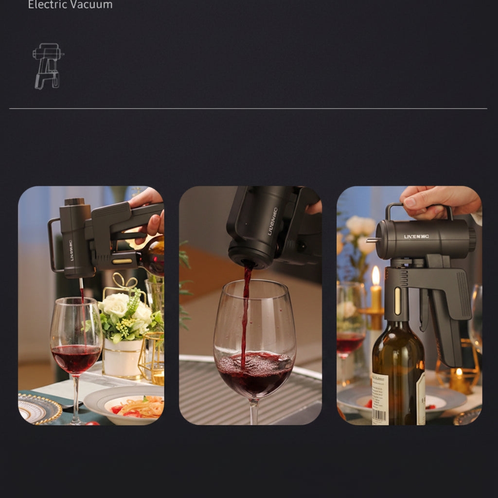 Estrattore Sottovuoto per Vino con Tappo Ermetico – Kit Regalo Elegante