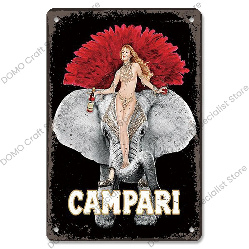 Poster in Metallo Vintage Vino Rosso – Decorazione Murale per Bar e Casa