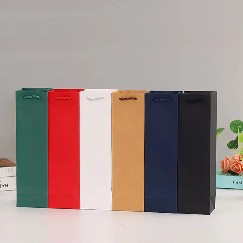 Sacchetti Regalo per Vino con Coulisse in Carta Kraft | Impermeabili e Riutilizzabili – Set 5/10/15/20 pz