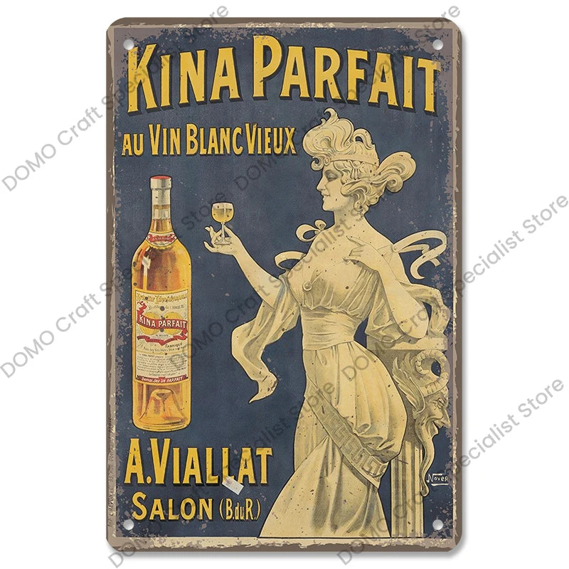 Poster in Metallo Vintage Vino Rosso – Decorazione Murale per Bar e Casa