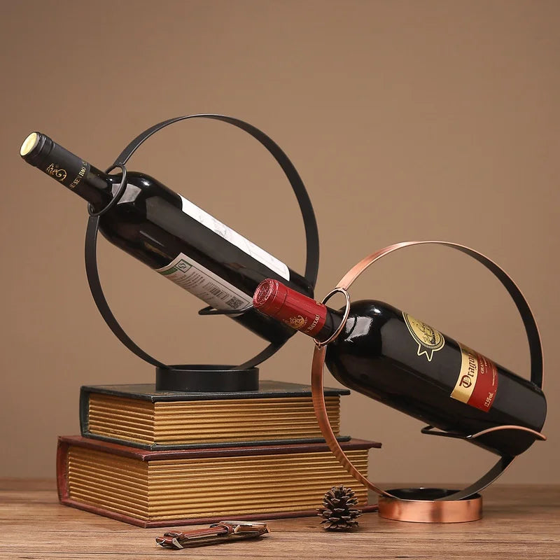 Portabottiglie Retrò in Ferro — Espositore Vintage per Vino da Casa e Bar