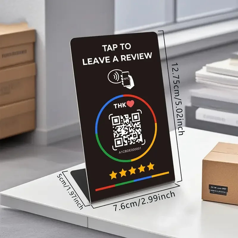 Espositore da tavolo NFC e QR per recensioni Google