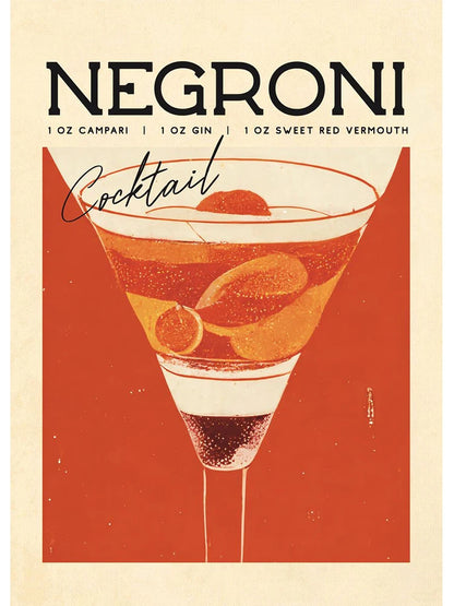 Poster Cocktail Bar — Stampa su Tela | Mojito, Aperol Spritz, Negroni, Sangria
