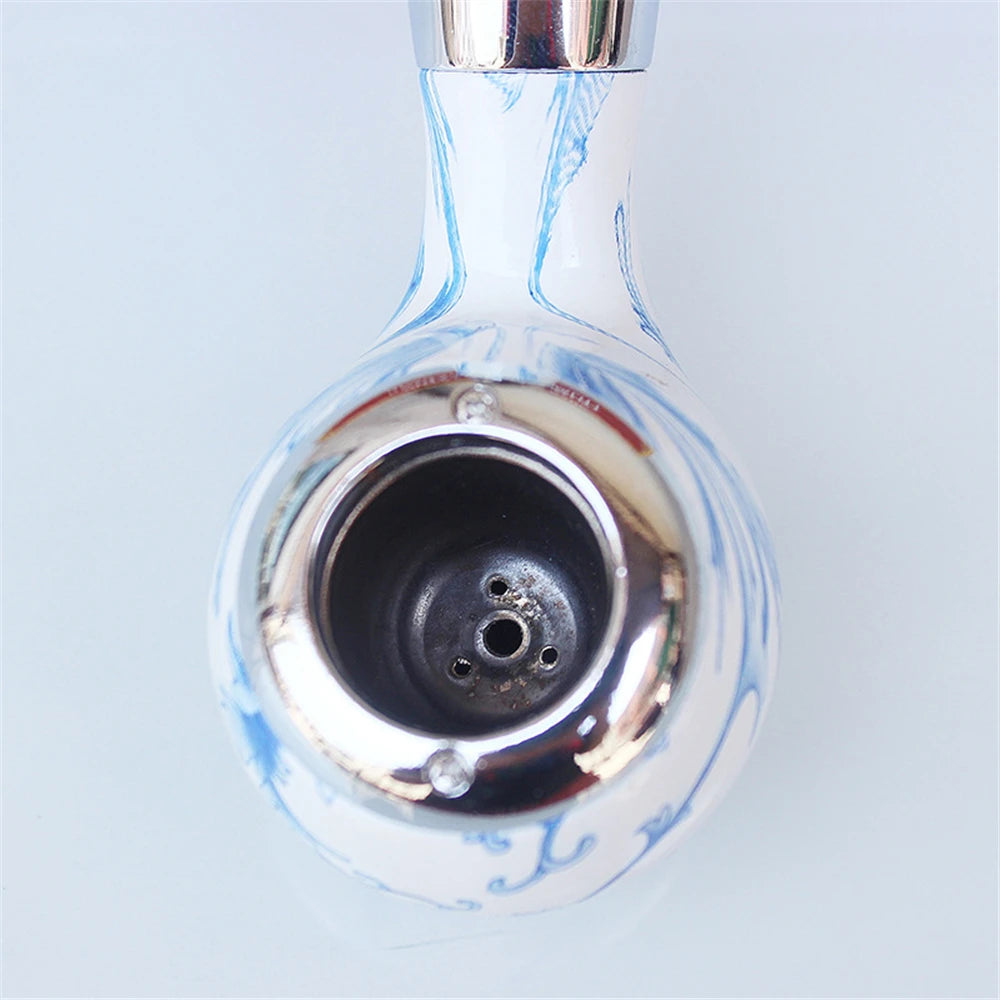 Pipa in Ceramica Stile Acquarello – Bocchino in Legno, Design Retrò
