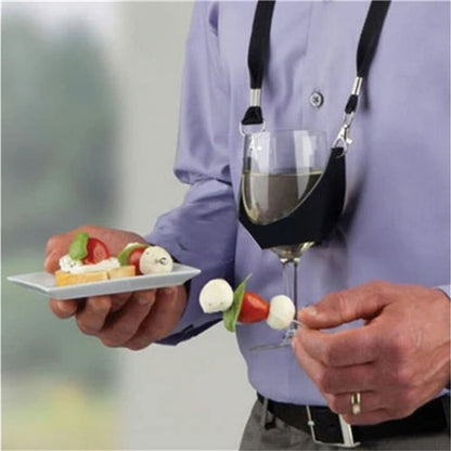 Wein-Glas-Tragegurt — Freihändiger Halter für Gläser bei Verkostungen und Partys