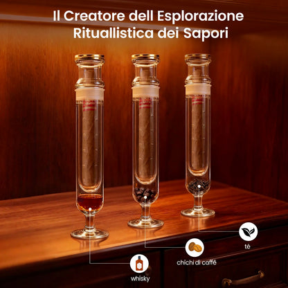 Portasigaro in Vetro Borosilicato con Igrometro e Diffusore di Aroma — Humidor Tube
