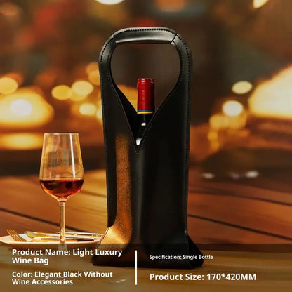 Stabile Geschenkbeutel für Flaschen — Vintage-Umhängetasche aus Kunstleder für Wein
