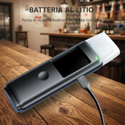 Etilometro Professionale Portatile ad Alta Precisione — Ricaricabile USB con Display Digitale