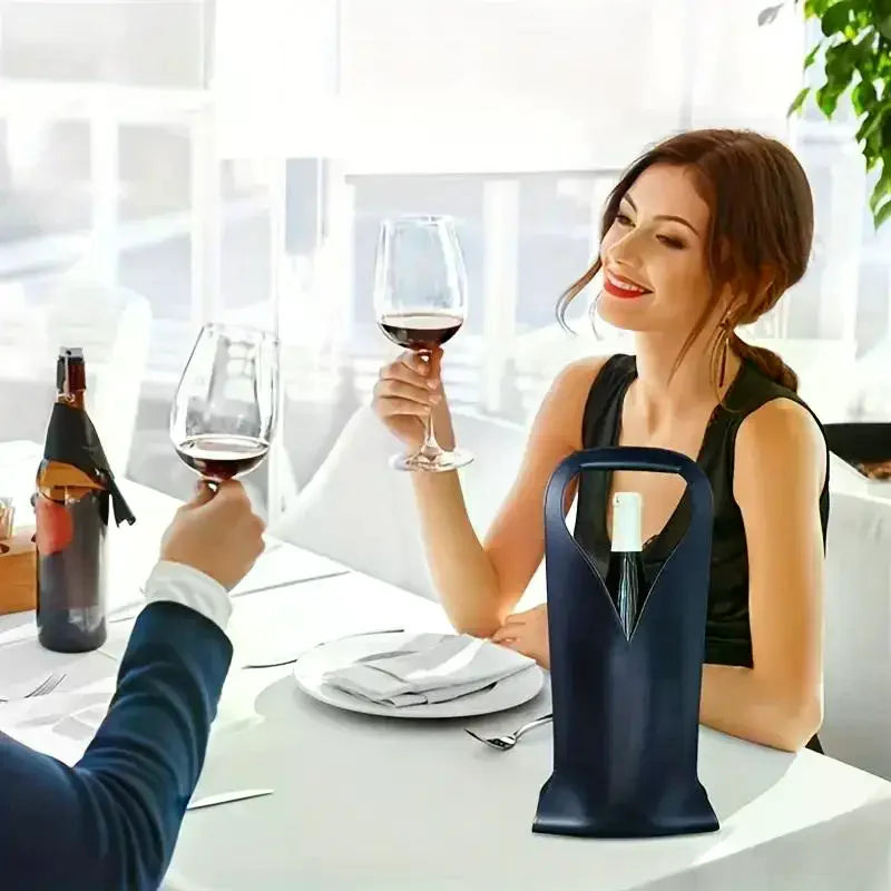 Stabile Geschenkbeutel für Flaschen — Vintage-Umhängetasche aus Kunstleder für Wein
