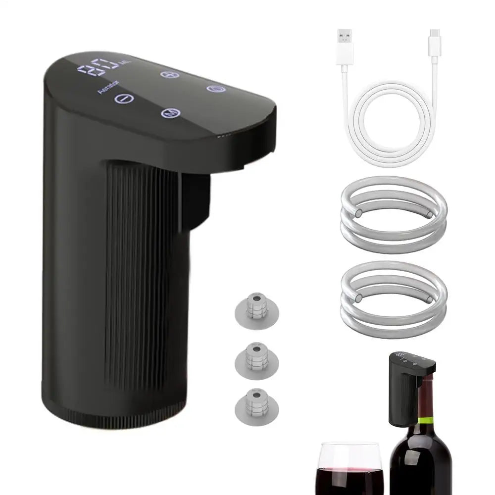 Elektrischer Dekanter für Wein und Whisky — Automatischer USB-Aerator mit 3 Korken
