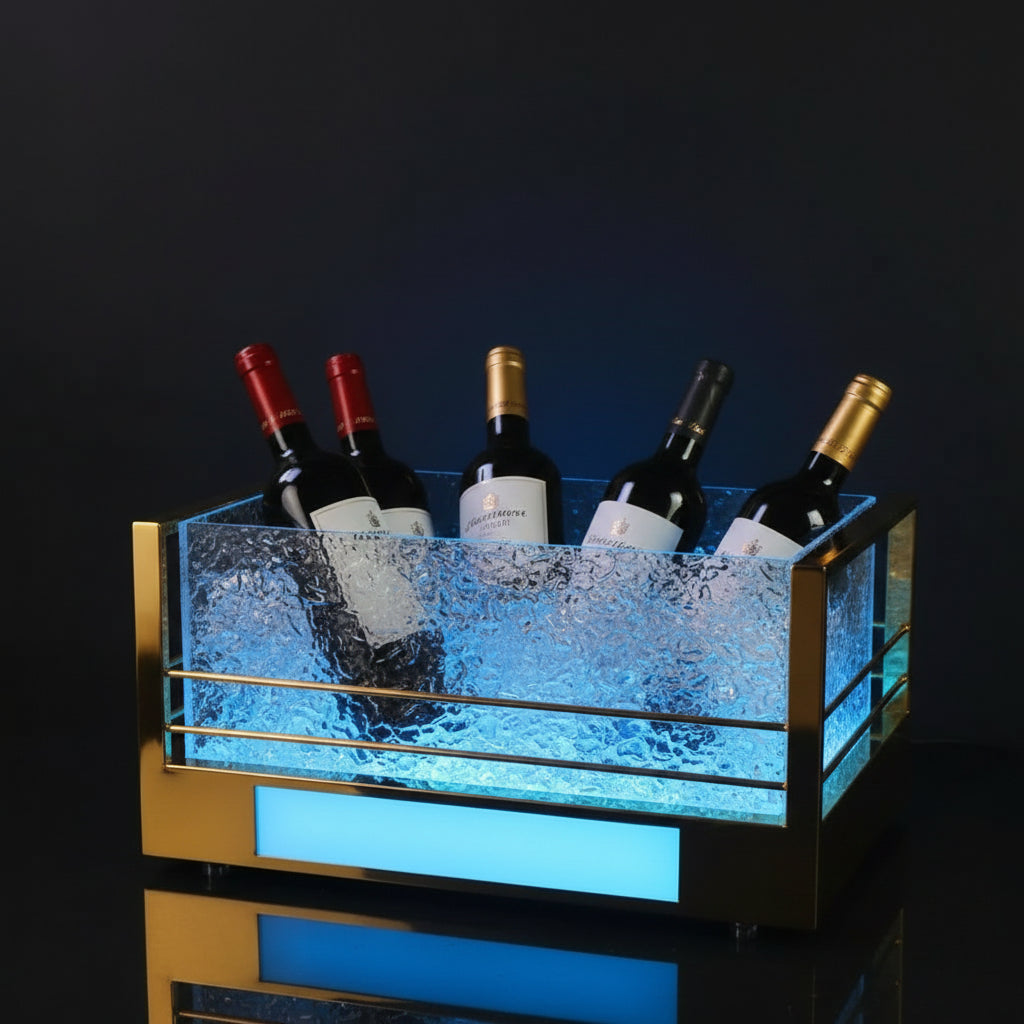 Secchiello per Champagne in Ferro — Porta Ghiaccio Elegante per Bar e Feste