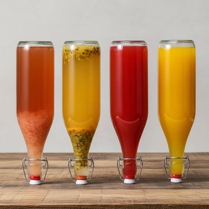 Bottiglie di Vetro da 1L per Fermentazione — Chiusura Ermetica EliteHMX