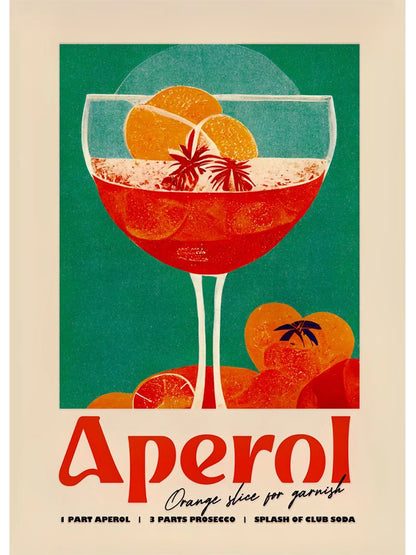 Poster Cocktail Bar — Stampa su Tela | Mojito, Aperol Spritz, Negroni, Sangria
