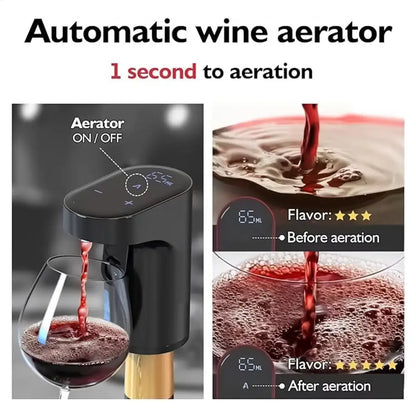 Elektrischer Dekanter für Wein und Whisky — Automatischer USB-Aerator mit 3 Korken