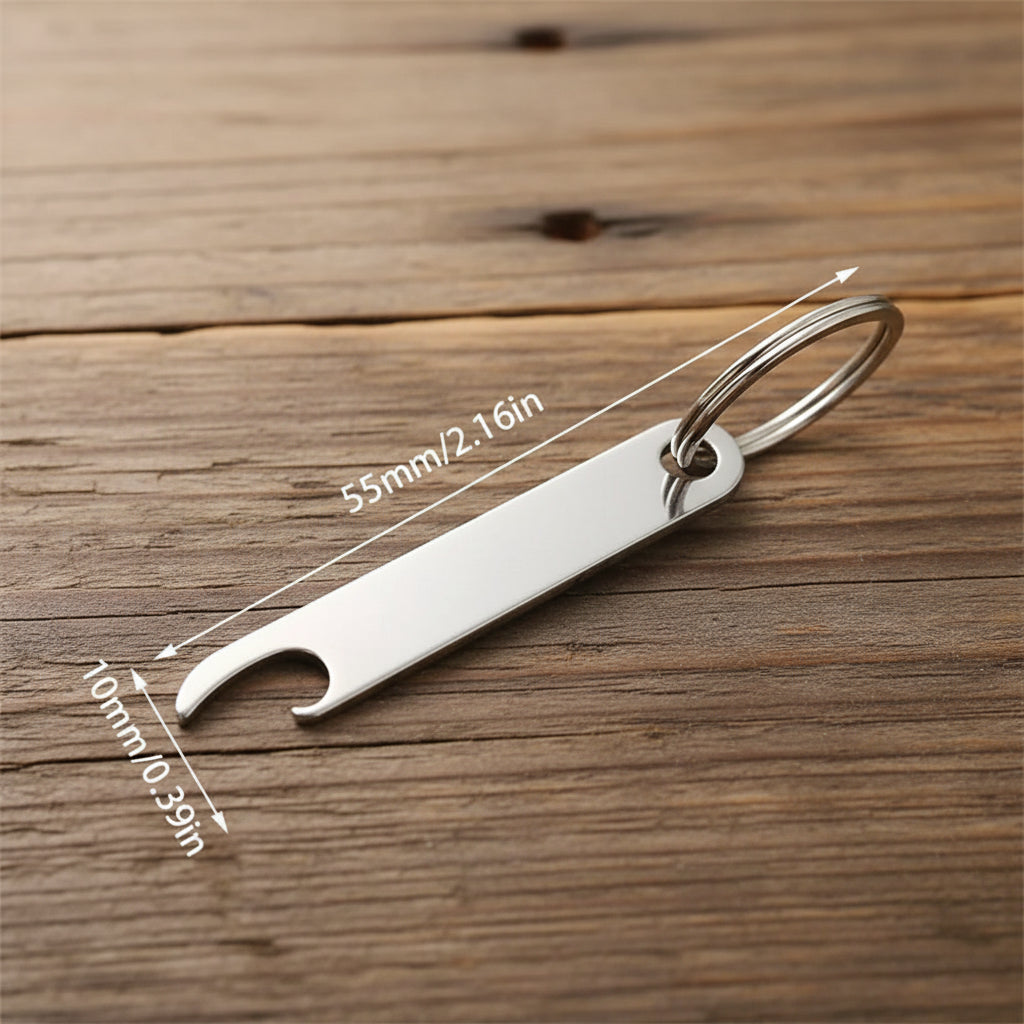 Apribottiglie per vino in acciaio inossidabile, apribottiglie per birra con portachiavi, mini apribottiglie in metallo, leggero e multifunzionale, regalo per uomo.