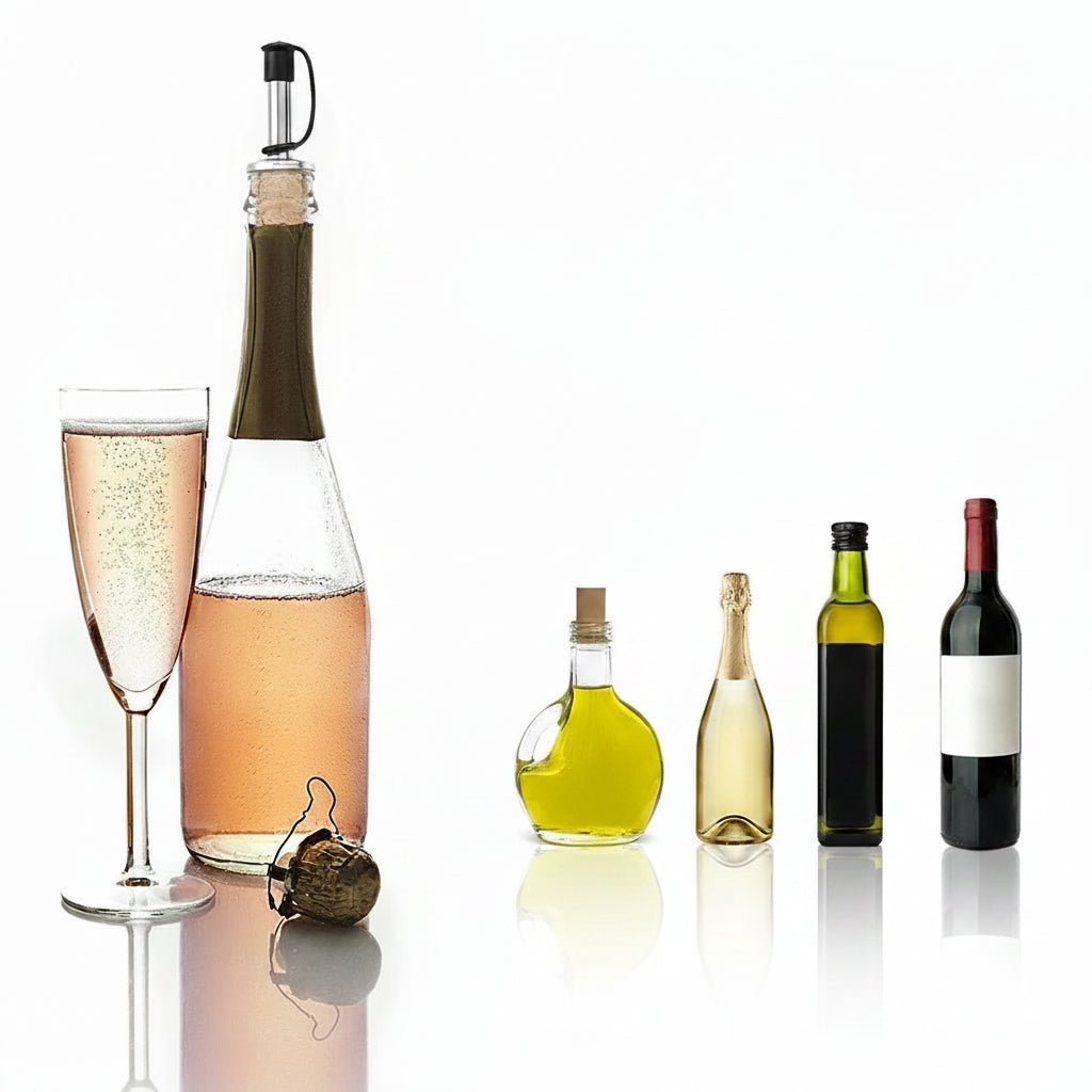 Versatore in Acciaio Inox con Tappo in Sughero – Beccuccio per Vino, Olio e Aceto