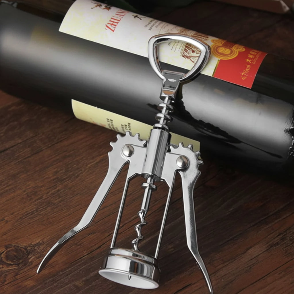 Apribottiglie Multifunzione in Acciaio Inox — per Vino, Birra e Conserve