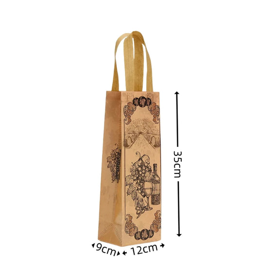 Sacchetti Regalo per Bottiglie di Vino Vintage | Set da 4, 8 o 12 pz – Non Tessuto