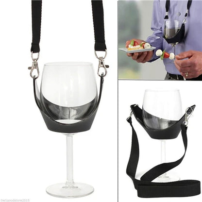 Wein-Glas-Tragegurt — Freihändiger Halter für Gläser bei Verkostungen und Partys