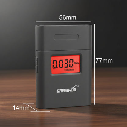 Etilometro Digitale Tascabile GREENWON – Display LCD, Boccaglio 360°, 5 Boccagli Inclusi