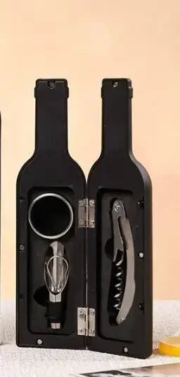 Weinaccessoires-Set mit professionellem Korkenzieher und Tropfring — Essentielles Kit