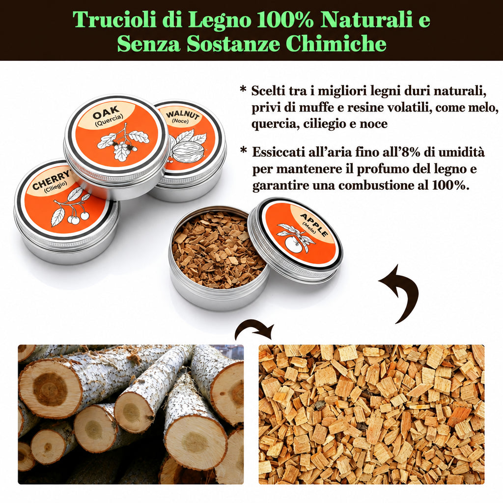 Kit affumicatore in legno per cocktail e whisky