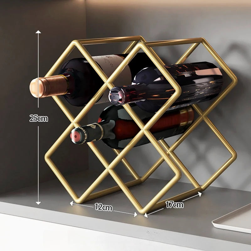 Mobile Portabottiglie Geometrico a Rombi — Griglia in Ferro Verniciato per Vino