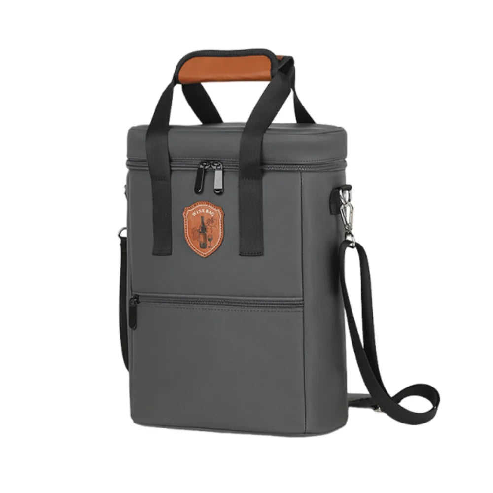 Borsa Termica Porta 2 Bottiglie di Vino – Con Tracolla e Tasca Frontale
