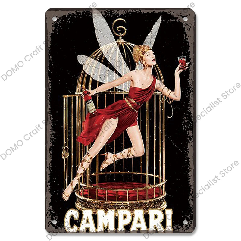 Poster in Metallo Vintage Vino Rosso – Decorazione Murale per Bar e Casa