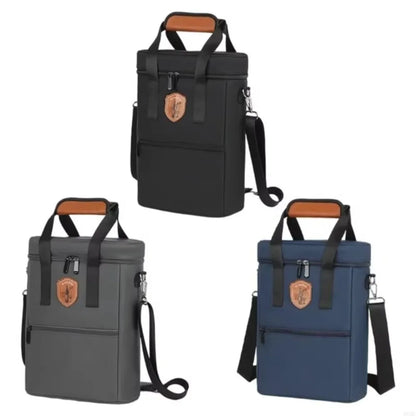 Borsa Termica Porta 2 Bottiglie di Vino – Con Tracolla e Tasca Frontale