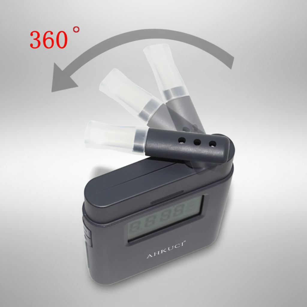 Etilometro Digitale Tascabile GREENWON – Display LCD, Boccaglio 360°, 5 Boccagli Inclusi