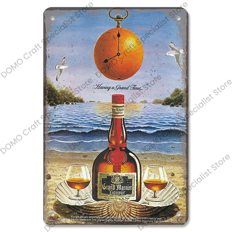 Poster in Metallo Vintage Vino Rosso – Decorazione Murale per Bar e Casa