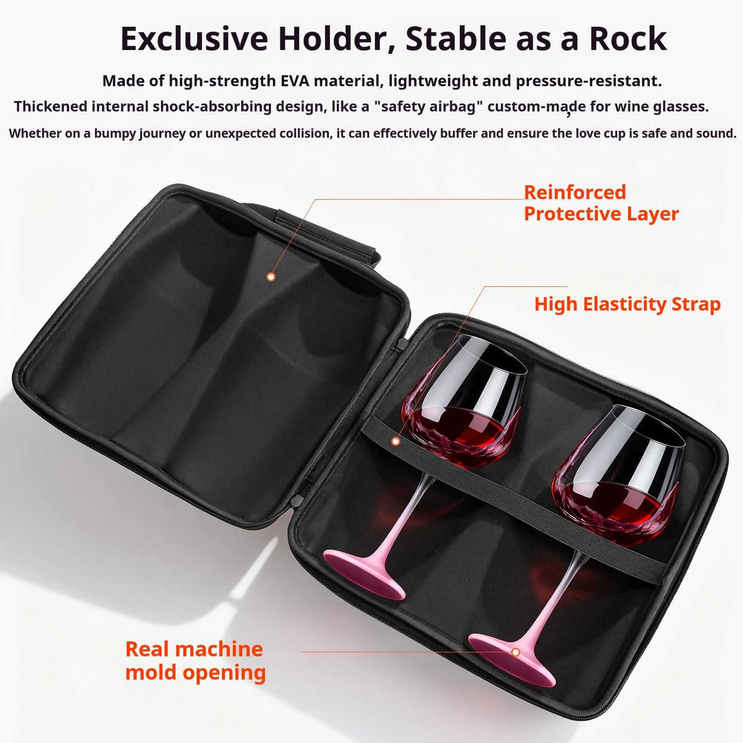 EVA Hard Case for Wine Glasses – Compatible with Zalto and Tall Stemware