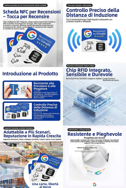 Card NFC programmabile per recensioni Google