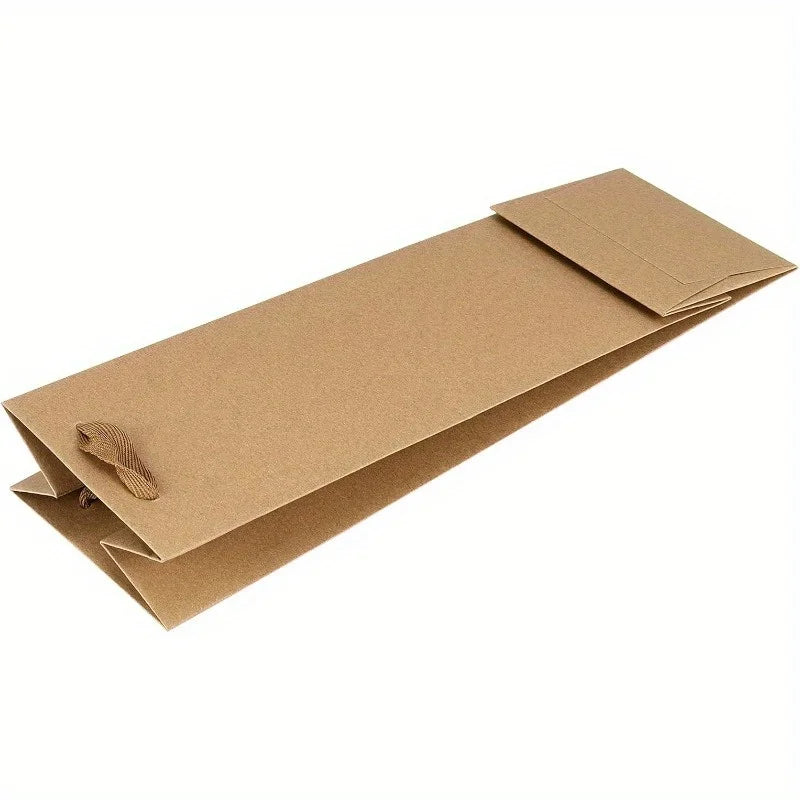 Shopper Regalo Vino in Carta Kraft con Cordino | Base Rinforzata – Matrimoni, Feste, Champagne, Whisky