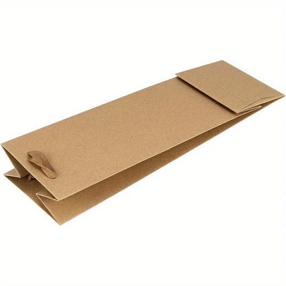 Shopper Regalo Vino in Carta Kraft con Cordino | Base Rinforzata – Matrimoni, Feste, Champagne, Whisky