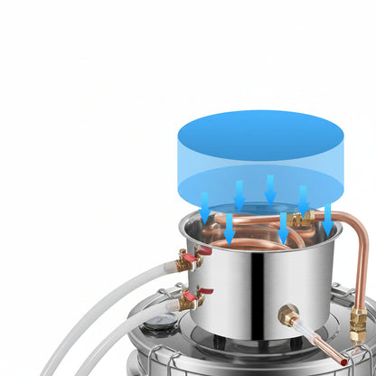 Distillatore per Alcolici in Acciaio Inox – 12L, 20L, 30L, 50L | Alambicco Artigianale per Whisky, Brandy e Vodka