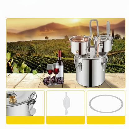 Distillatore per Alcolici in Acciaio Inox – 12L, 20L, 30L, 50L | Alambicco Artigianale per Whisky, Brandy e Vodka