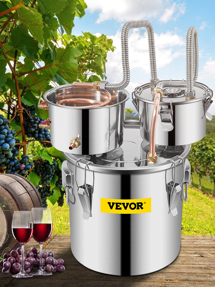 Distillatore per Alcolici in Acciaio Inox – 12L, 20L, 30L, 50L | Alambicco Artigianale per Whisky, Brandy e Vodka