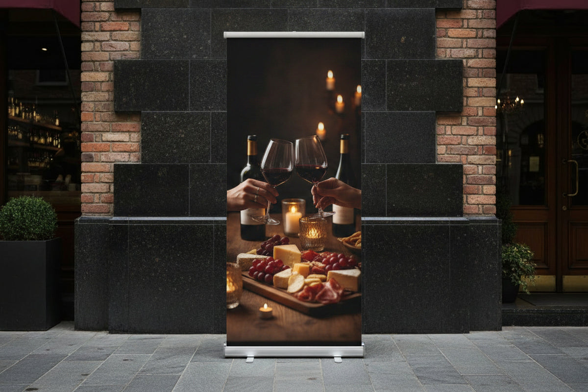 Roll-Up Banner Professionale - Espositore Pubblicitario per Eventi, Fiere e Locali